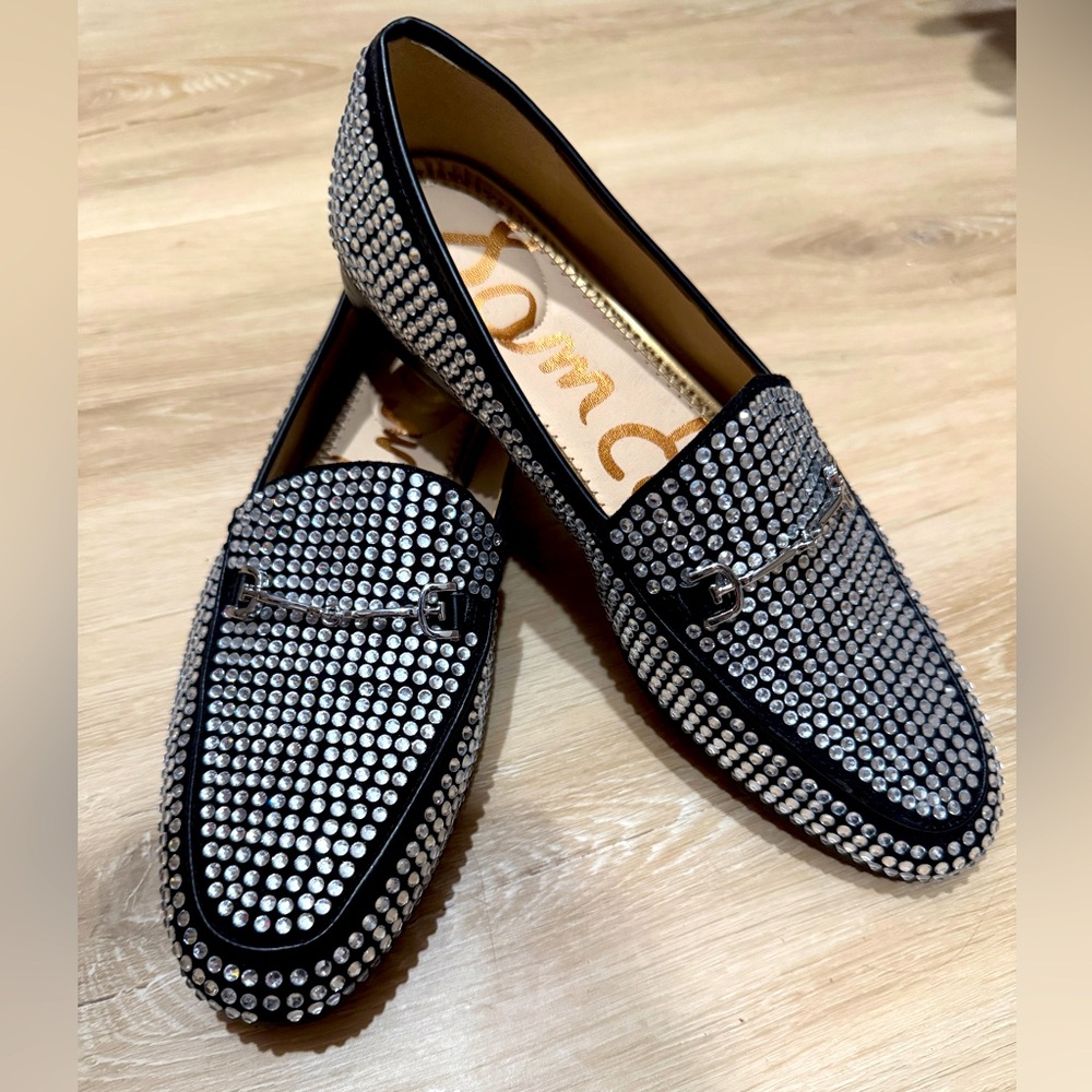 Sam Edelman Black and Silver Studded Loafers